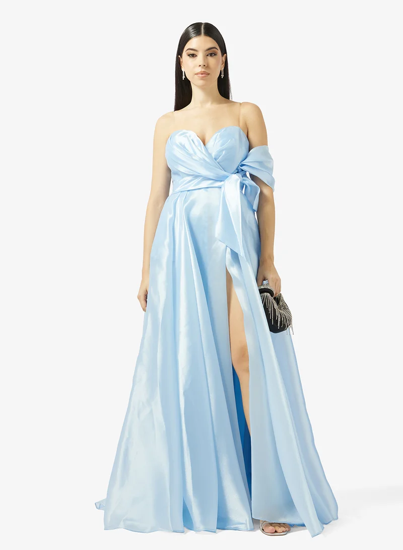Akadia Fashion  WRAP BUST STRAPLESS ORGANZA DRESS ED for Women | Best Price UAE